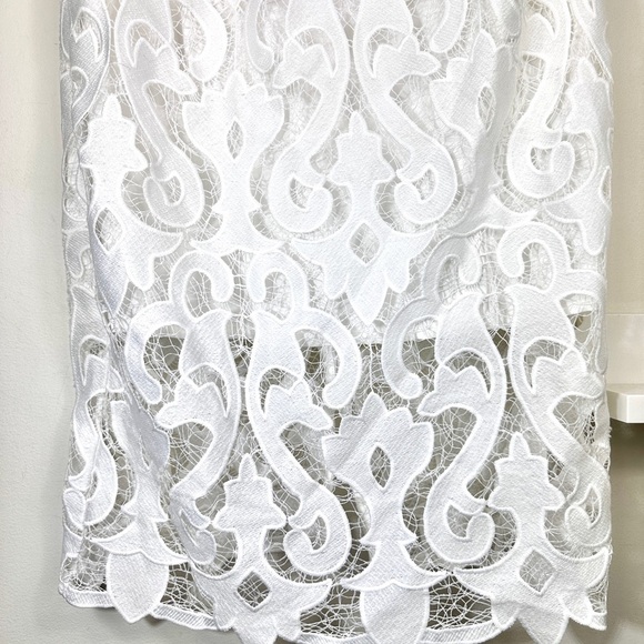 Lace Sheath Dress in White Size 12/XL Elegant Winter Soft Luxury Quiet Luxury - Picture 4 of 13